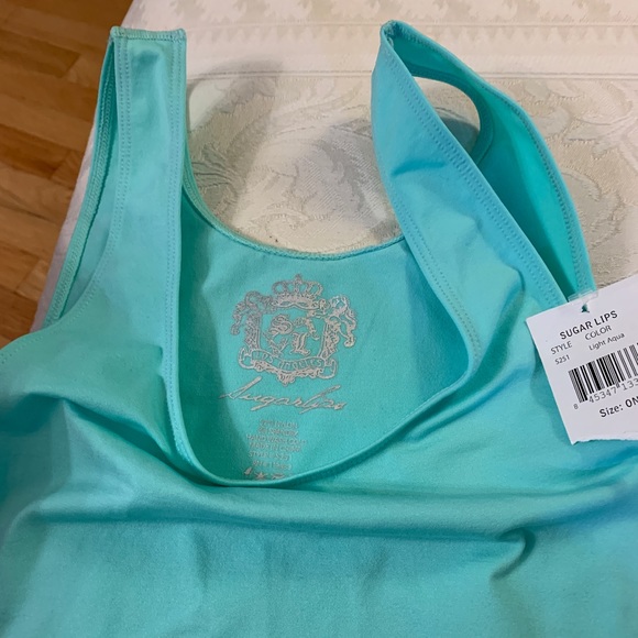 Sugar lips Tank top size 1 Juniors. Light aqua - Picture 4 of 5